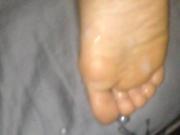 A lot of cum on soles