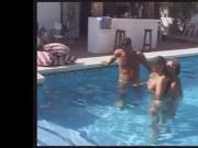 Poolside Threesome with Older Woman MMF