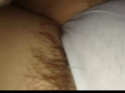 long pubic hair sticking out of wifes white cotton panties