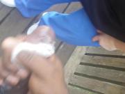 Sloppy blowjob from milf nurse outside part 2