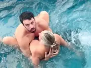 Hotel Hookup Muscular Neptune Stretches Busty Blonde MILF Lila Lovely in Every Angle