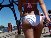 Candid Beach Bikini Butt Ass West Michigan Booty Hourglass