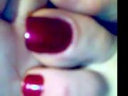 Long red toenails 1