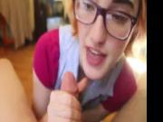 Geek gives a blowjob