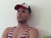 Toned amateur cums hard