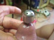 Wanking with hollow plug 001