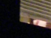 BBW in the window getting ready for bed