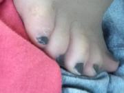Sheer tanned pantyhose feet rubbing
