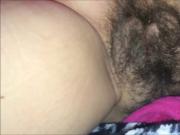 Cumming All Over her Hairy Pussy CLOSEUP