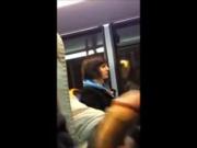 Woman looks at bus flasher.flv
