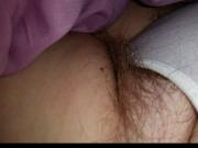 wifes tired hairy pussy escaping from white pantys