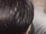 Asian twink sucking in toilet 24''
