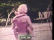 Asian Vixen Fucked by White Boy on Beach 1960s Vintage