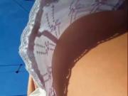 Upskirt Teen Flowery Thong Front And Rear