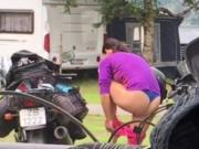 Slut changing pants