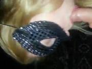 Masked russian whore made BJ and rides on cock.