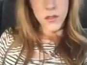 Public meaty pussy car masturbation