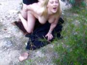 Angelic blonde gets fucked outdoors without mercy