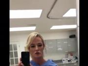 Real Whore Nurse at Work Stripping and Slapping Her Ass