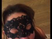 CUTE BRUNETTE GF IN A MASK GETS AN AWESOME HUGE FACIAL