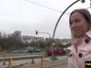 European pickedup beauty takes cum in mouth