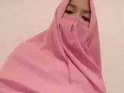 East Asian niqab dildo fun