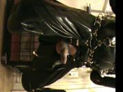 Suspended rubberslave gets an enjoying