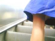 Upskirt on escalator 2