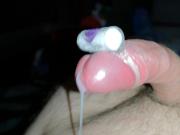 Hands free cumshot only with vibration sex toy