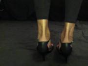 Cd mules heels flats flip flops feet soles nylon painted toe