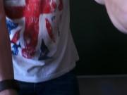 Teen masturbate with candy