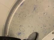 Pissing in Train Toilet