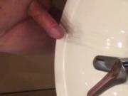 Pissing in the hotel with erection ...