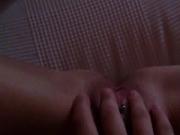 Girl rubbing her pirced pussy for me