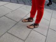 Slo mo walk by ebony feet