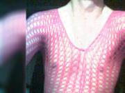 0172 selfie crossdresser red catsuit Nylonbody Stockings big