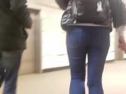 Nice blonde with small ass in the subway