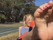 Very Perfect Sexy Feet Soles Pink Nails !!!