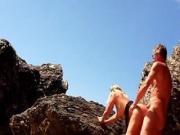 lisa fingered and fucked among the rocks at the beach