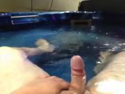 Aussie shows small cock in spa