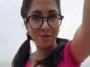 Spanish girl horny on rooftop