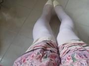 White Patent Pumps with Pantyhose Teaser 2
