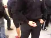Russian guy wanking in school yard