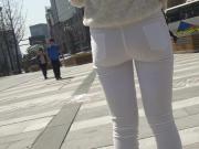 tight teen ass white jeans