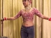 Bride Navel showing and dancing on Wedding night for fun