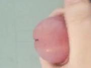 Small fat hairy asian cock being wanked and cumming