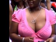 Candid Boobs: Thick Busty Black Women Purple Tops 3