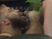 Bearded guy suck and swallow