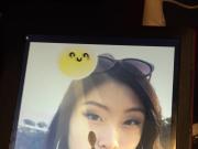 Cum Tribute on an Asian teen cutie's kissy face