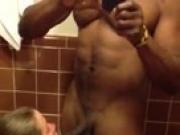 Hungry White Babe Blows Muscular Fit BBC In The Bathroom